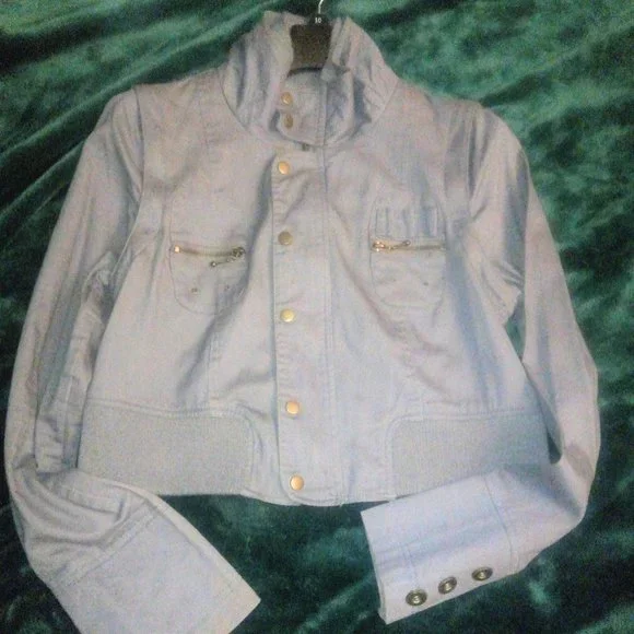 Ali & Kris Convertible Cropped Gray Jacket Sz L - Picture 15 of 15